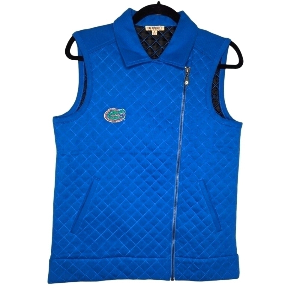 UG Apparel Womens Royal Blue Florida Gators Cotton Quilted Full Zip Vest Small